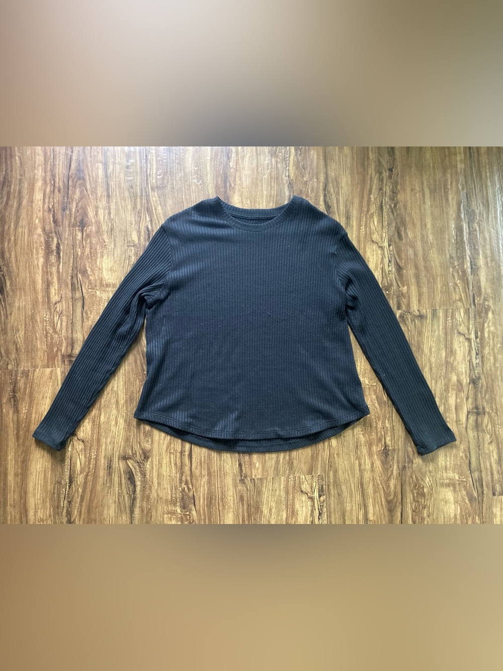 American Eagle Outfitters Black Ribbed Long Sleeve Top Women’s Medium Casual